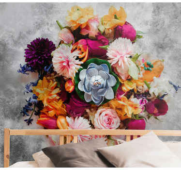 Farverigt blomsterarrangement fototapet blomster - TenStickers