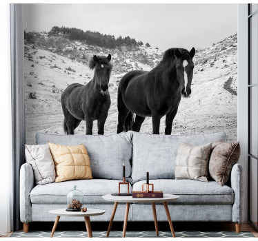 Cai în zăpada murală de perete - TenStickers