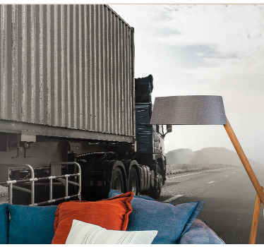 公路壁画上的卡车 - TenStickers