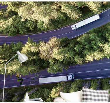 Trucks on Highway wall mural vehicle - TenStickers