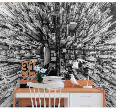 Papel mural ciudades paisaje urbano aéreo - TenVinilo