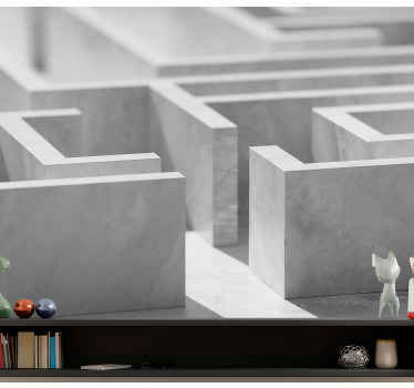 Fotomural 3D Laberinto blanco - TenVinilo