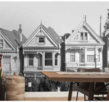 Fototapeta z miastem szereg domu wiktoriańskiego - TenStickers