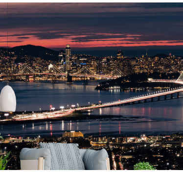 San Francisco in the evening wall mural - TenStickers