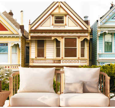 サンフランシスコのヴィンテージ住宅の壁画 - TENSTICKERS