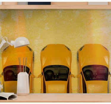 Yellow Sport Cars wall mural vehicle - TenStickers