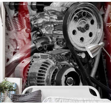 汽车发动机从车内壁画 - TenStickers