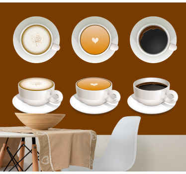 Coffee different types wall mural - TenStickers