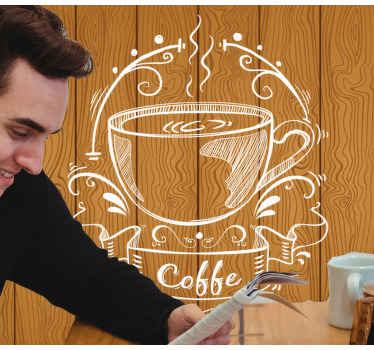 咖啡木板壁画 - TenStickers