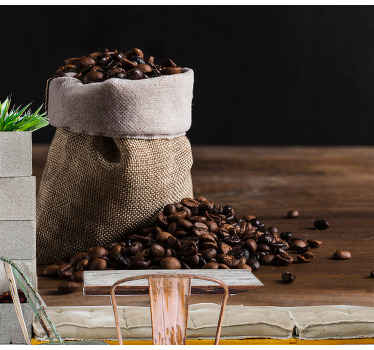 咖啡豆袋壁画 - TenStickers