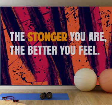 Motivational about strength phrase wall mural - TenStickers