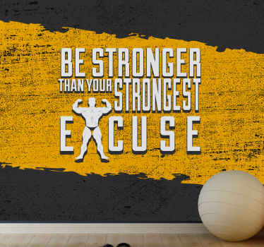 Be stronger fitness phrase wall mural - TenStickers