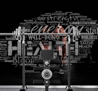 Fitness word board phrase wall mural - TenStickers