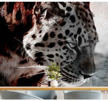 Black and white leopard  wall mural - TenStickers
