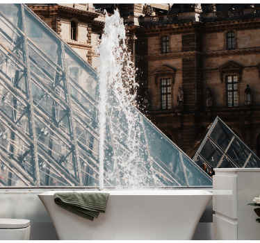 Tapisserie paris fontaine pyramidale éclaboussante - TenStickers