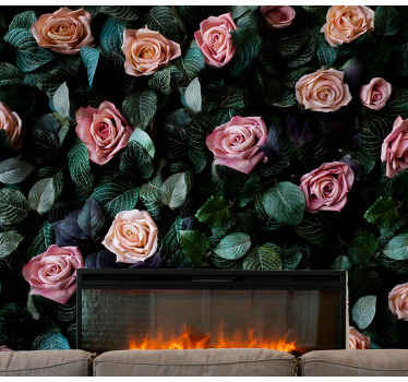 Romantic Rose Floral flower wall mural - TenStickers