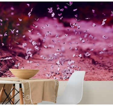 Fototapeta w kwiaty delikatny taniec motyla - TenStickers