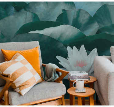 Lotus Bloom Close-up flower wall mural - TenStickers