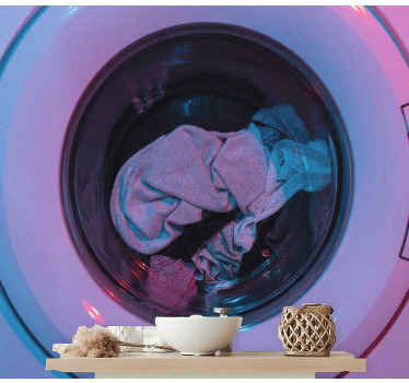 Laundry Machine Spins vintage wall mural - TenStickers