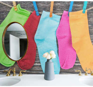 Colorful Hanging Socks christmas wall mural - TenStickers