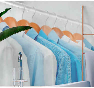 其他纹理和图案壁画 挂着的蓝色衬衫 - TenStickers