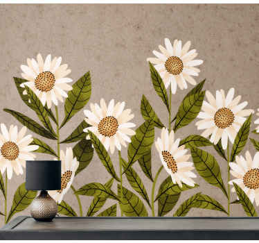 Vintage daisies wall mural - TenStickers