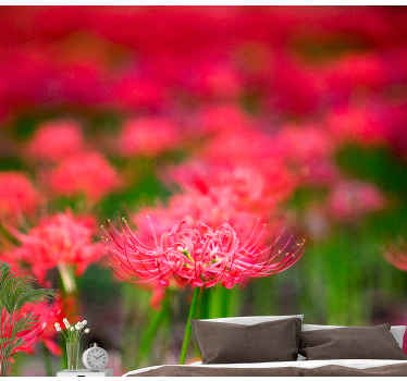 Piros pók virágok falfestmény - TenStickers