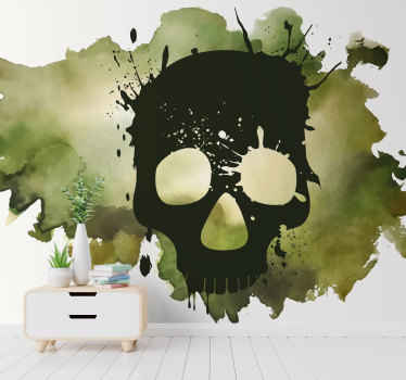 Artistic skull splash graffiti wall mural - TenStickers