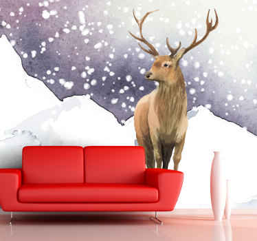 Briedis sniege detalus sieninis paveikslas - „Tenstickers“