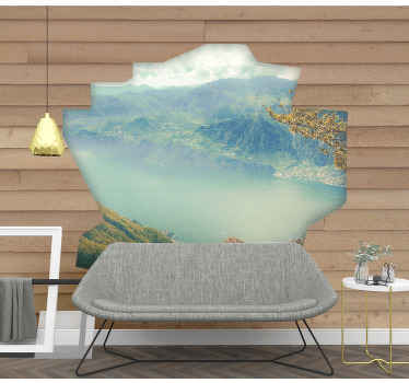 Fotomural personalizable Pared rota madera 3d con foto - TenVinilo