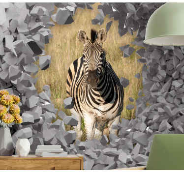 Fotomural personalizable Universo de pared rota 3d con foto - TenVinilo