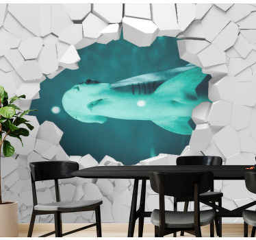 Fotomural personalizable Pared rota ladrillos 3d - TenVinilo