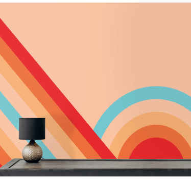 Semicircles 70's pop vintage wall mural - TenStickers