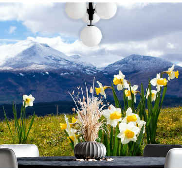 Kukat maisema kukkaniitty valokuvatapetti - Tenstickers