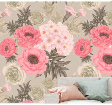 vintage clove flower wall mural - TenStickers