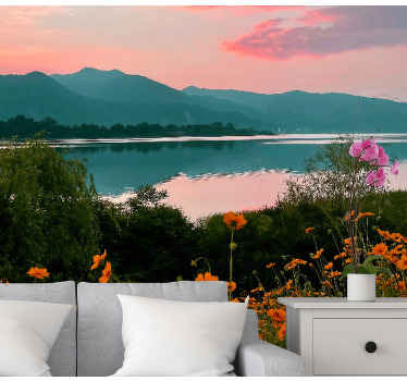 Fotomural de montañas Montañas y sabana - TenVinilo