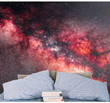 Fotomural espacio Imagen espacial en rojo - TenVinilo