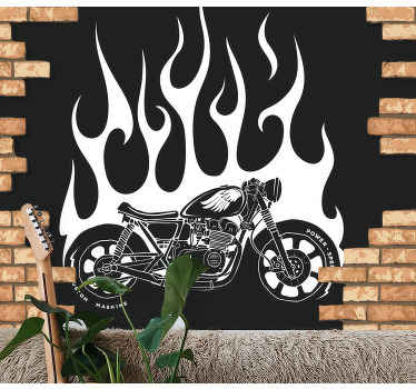 Fotomural texturas Bicicleta de fuego rompiendo - TenVinilo