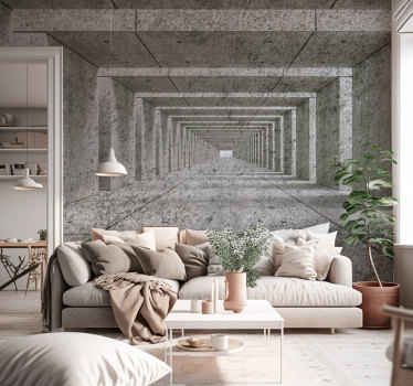 Fototapeten Muster geometrischer betondurchgang - TenStickers