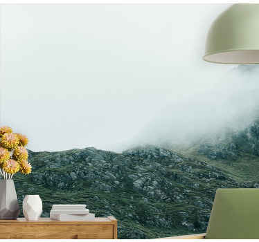 Scottish Misty Mountains Mountain wall mural - TenStickers