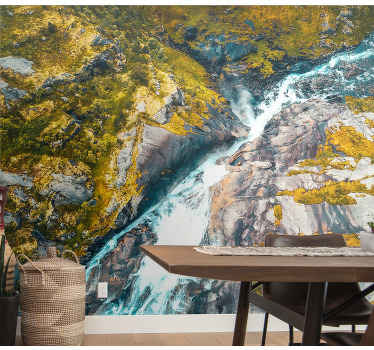 Norwegian river and grass nature wall mural - TenStickers