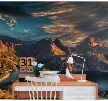 ノルウェー海と山の自然の壁の壁画 - TENSTICKERS