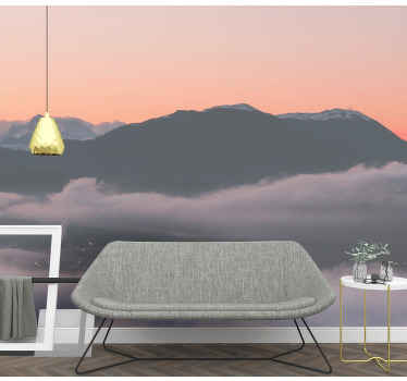 Fotomurais de paisagens Nascer do sol nublado nas montanhas - TenStickers