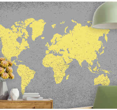 Textured pantone worldmap world map mural - TenStickers