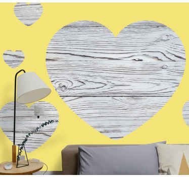 Pantone trä hjärtan romantisk tapet foto - Tenstickers