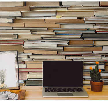 Stacked books vintage wall mural - TenStickers
