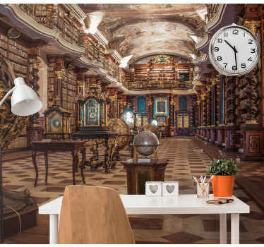 Old library vintage wall mural - TenStickers