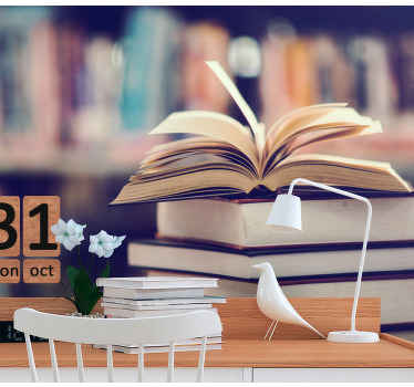 Fototapete Vintage Großer bücherstapel - TenStickers