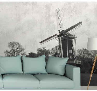 Fotomural ciudad paisaje de molinos históricos - TenVinilo
