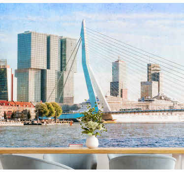 Rotterdami erasmus híd falfestmény - TenStickers